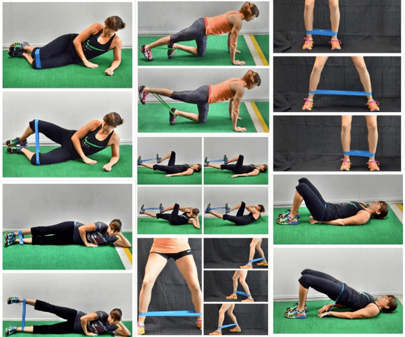 Um conjunto de exercícios para exercícios matinais usando uma faixa de fitness