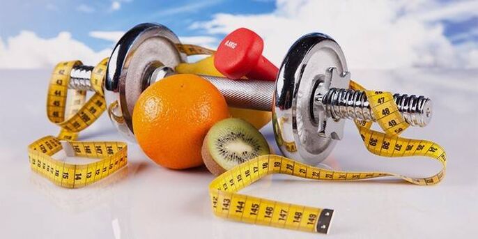 frutas e equipamentos de perda de peso